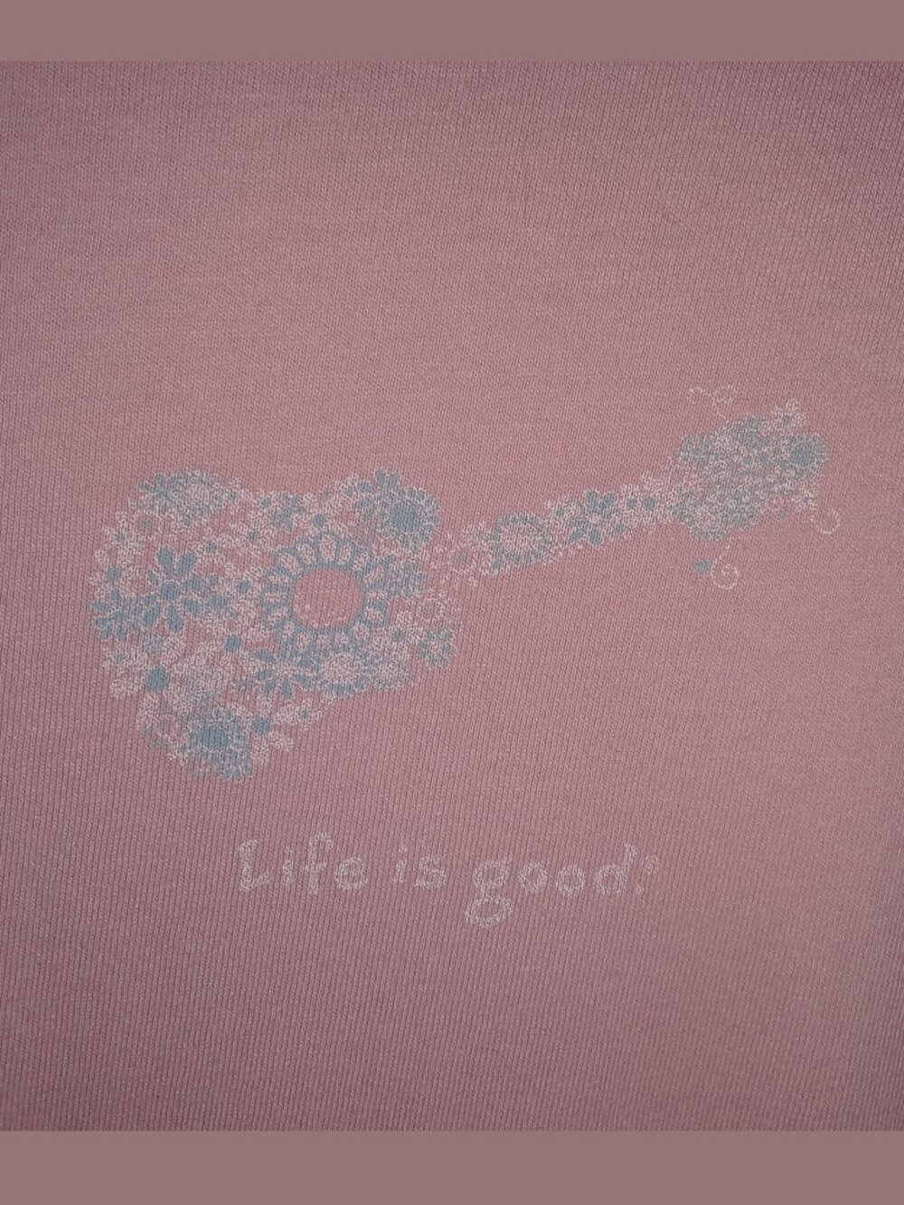 Life is Good Women's Long Sleeve Crusher Tee - Floral Guitar